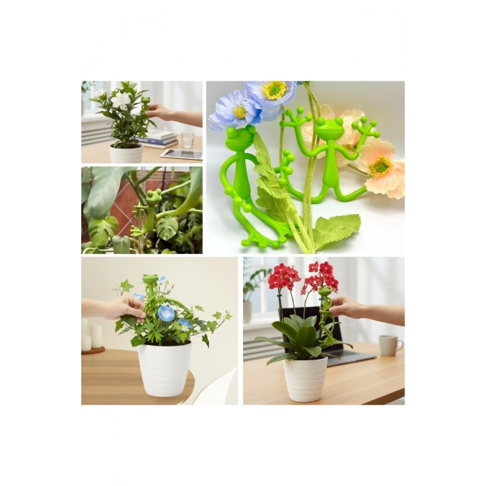 Kurbağa Şeklinde Bitki Sabitleyici – Bahçe ve İç Mekan Bitkileri İçin Dal ve Gövde Destek Aparatı, Ç
