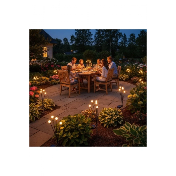 2 Adet Güneş Enerjili Plastik Bahçe Lambası – LED Dış Mekan Top Aydınlatma, Otomatik Açılıp Kapanan