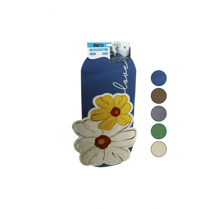 ÇİÇEK FİGÜRLÜ - RENKLİ 45X75CM SU EMİCİ - SİHİRLİ BANYO PASPASI ELASTİK (5324)