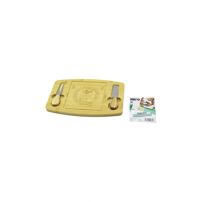 DİKDÖRTGEN - BOMBELİ KENAR2-BIÇAK=SAĞ-SOL AHŞAP BAMBUKAHVALTI PEYNİR SUNUM PANO BIÇAK=AHŞAP SAPLI19X