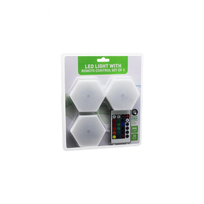 3PCS - ALTIGEN - RGB KUMANDALI - PİLLİ - DOKUNMATİK LAMBA SETİ 6 LED (5324)