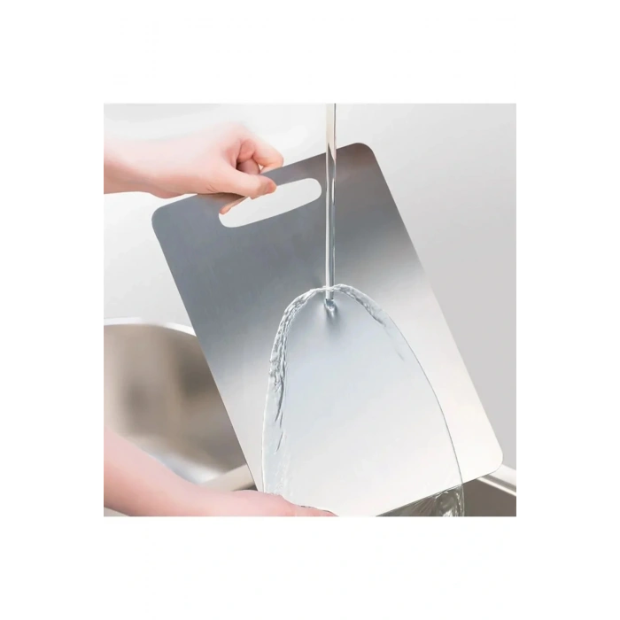 Paslanmaz Çelik Kesme Tahtası 24X15 cm Mutfak Sebze Et Kesme Tahtası Doğrama Tahtası Mutfak Aksesuar