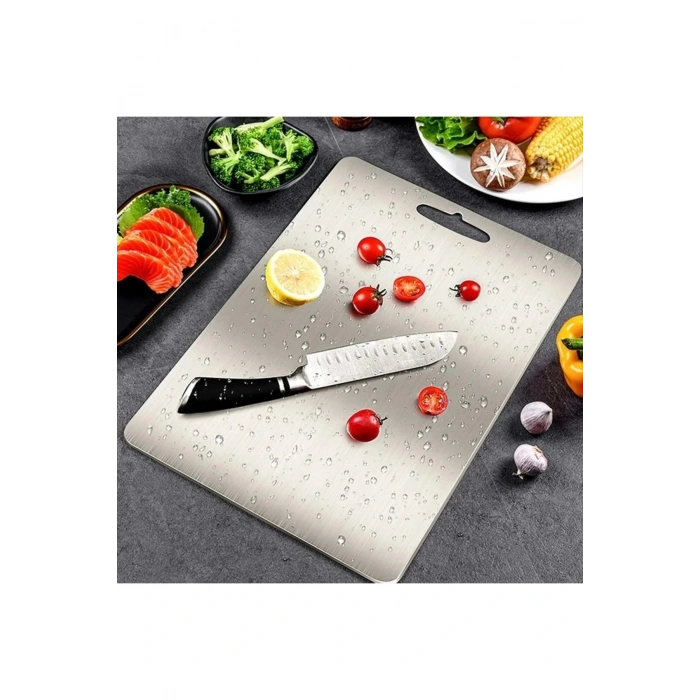 Paslanmaz Çelik Kesme Tahtası 20X30 cm Mutfak Sebze Et Kesme Tahtası Doğrama Tahtası Mutfak Aksesua