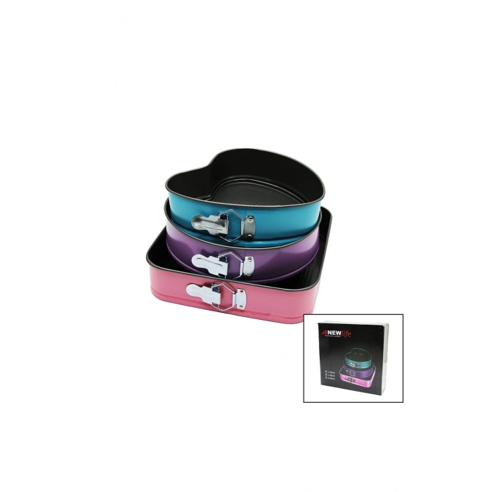 3 PARÇA SET METAL KEK KALIP KELEPÇELİ KALP - KARE - YUVARLAK (5324)