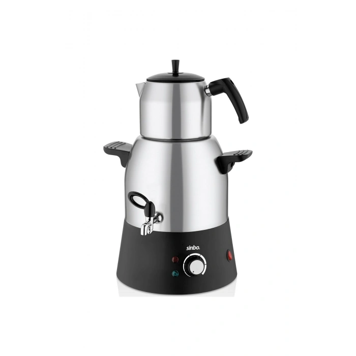 ELEKTRİKLİ SEMAVER MUSLUKLUÇAY MAKİNESİ ÇAYCI ÇELİK SU KAZANI=3LT - ÇELİK DEMLİK=1.1LT 1000W STM-581