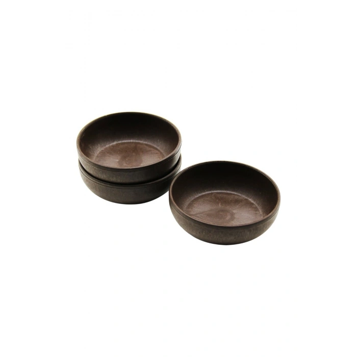 3PCS NATUREL PLASTİK ÇEREZLİK ÇAP: 10CM - DERİNLİK: 3CM (5324)