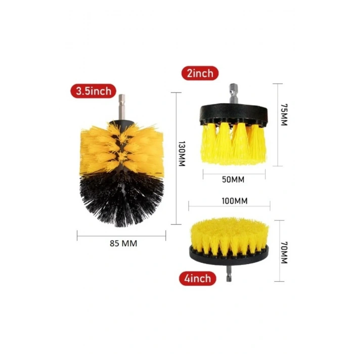 Matkap Ucuna Takılan 3'lü Fırça Temizlik Seti (5324)