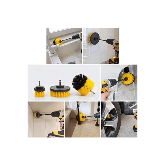 Matkap Ucuna Takılan 3'lü Fırça Temizlik Seti (5324)