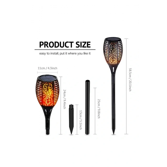 12 Ledli Alevli Solar Bahçe Aydınlatma (5324)