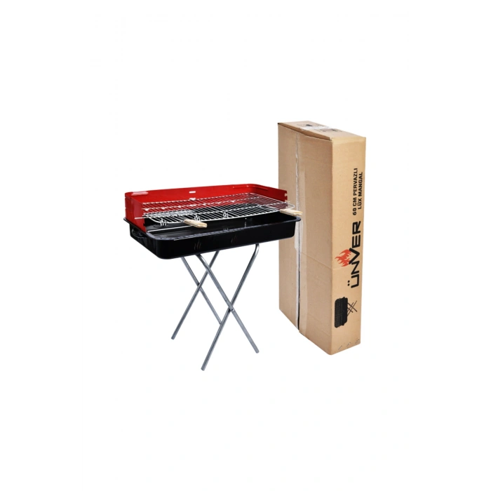 60CM PERVAZLI PORTATİF AYAKLI MANGAL TEKLİ KUTULU (5324)