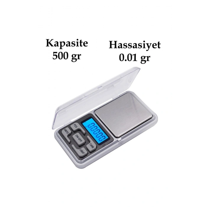 Dijital Hassas Elektronik Kuyumcu Cep Terazisi Tartı 500 gr / 0.1 gr (5324)