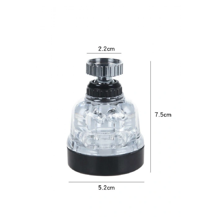 Su Tasarruflu 3 Fonksiyonlu Oynar Musluk Başlığı - Şeffaf (5324)