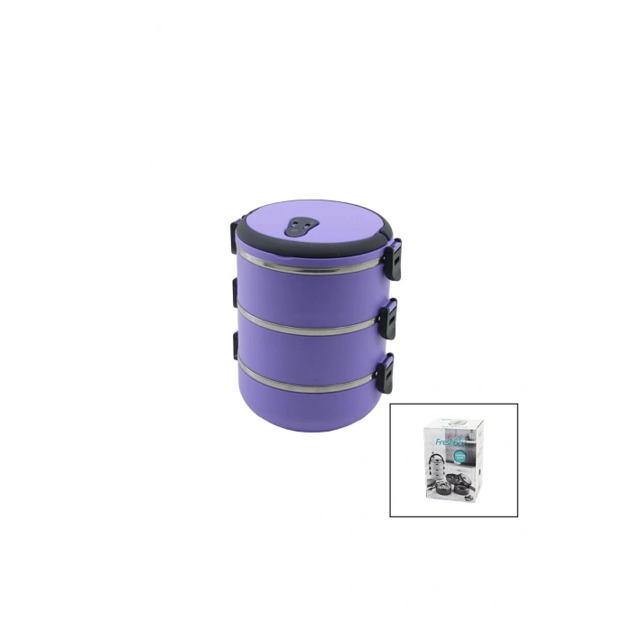 LİLA 3LÜ SEFER TASI SAKLAMA KABI 1.8LT (5324)