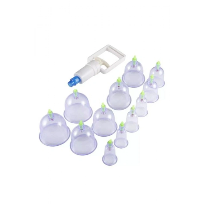 Hacamat Kupası 12’li Çekme Seti Vakumlu Masaj Aleti (5497)