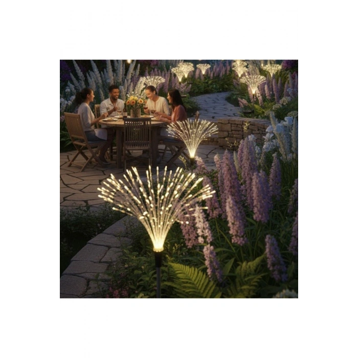 2 Adet Saçak Model Solar Bahçe Lambası – Güneş Enerjili LED Dış Mekan Aydınlatma, Otomatik Sensörlü