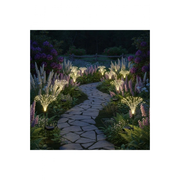 2 Adet Saçak Model Solar Bahçe Lambası – Güneş Enerjili LED Dış Mekan Aydınlatma, Otomatik Sensörlü