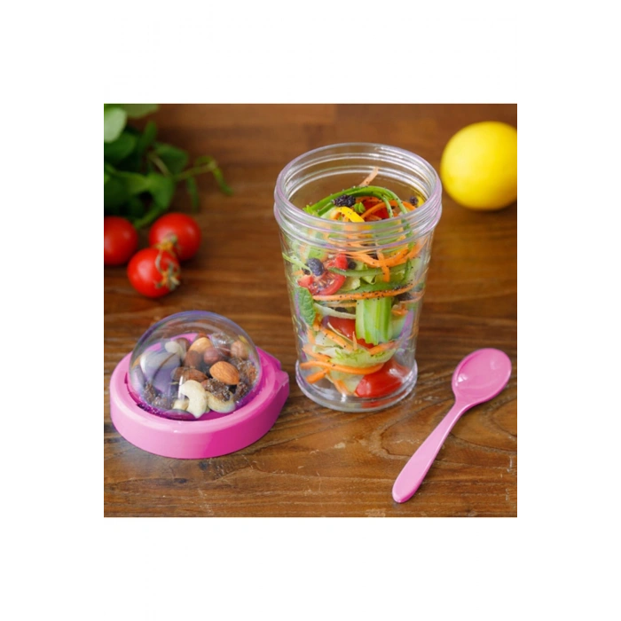 Taken Go Kapaklı Kaşıklı Pratik Taşınabilir Meyveli Yoğurt Kabı (5324)