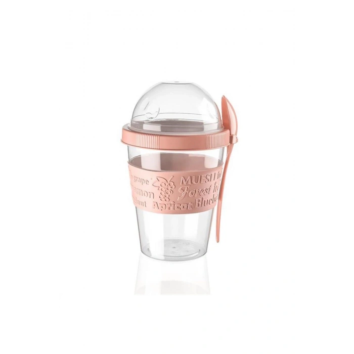 Taken Go Kapaklı Kaşıklı Pratik Taşınabilir Meyveli Yoğurt Kabı (5324)