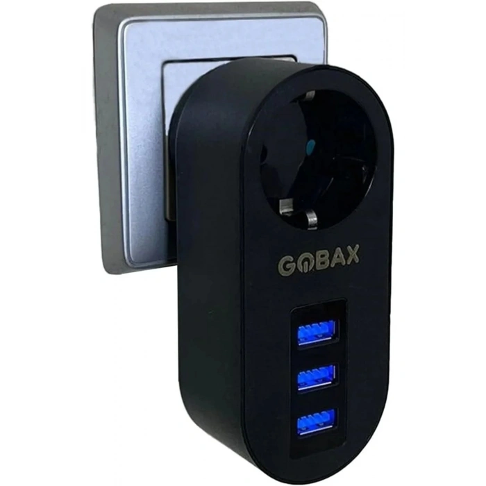 Gobax Termal Akım Korumalı Akıllı Priz 3xusb Li, Çocuk Korumalı, Led Işıklı, Yüksek Isıya Dayanıklı