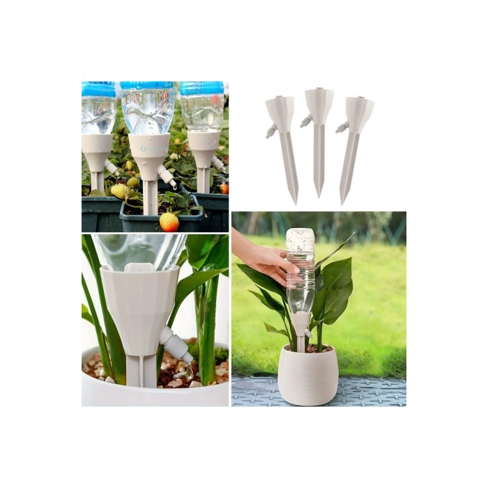 Ayarlanabilir Akış Hızına Sahip Damlama Sulama Çivileri 3lü Otomatik Bitki Sulama Aparatı Tüm Pet Şi