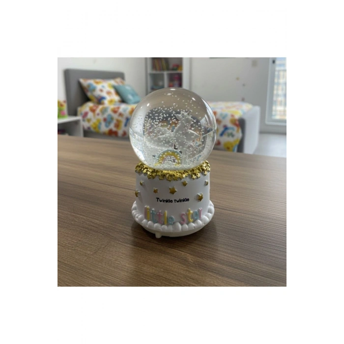 Pilli Işıklı Müzikli Kar Küresi–Pony At Figürlü Eğlenceli Masaüstü Biblo, LED Aydınlatmalı Dekoratif