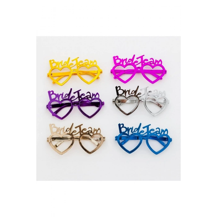 Kalpli Bride Team Gözlük Seti 6 Renk - Kına &amp; Düğün Partileri İçin (5324)
