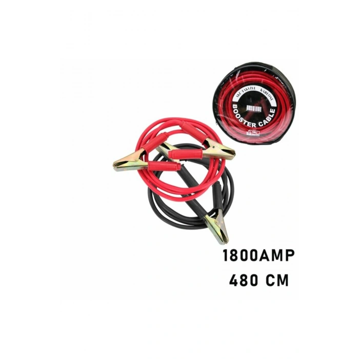 1800 AMPER TIR İÇİN AKÜ TAKVİYE KABLOSU 4.8MT - PENCERELİ BEZ ÇANTALI (5324)