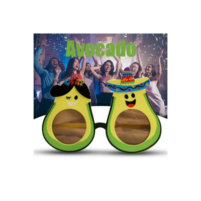 Hawaii Temalı Avokado Gözlük – Kostüm &amp; Parti Gözlüğü (5324)