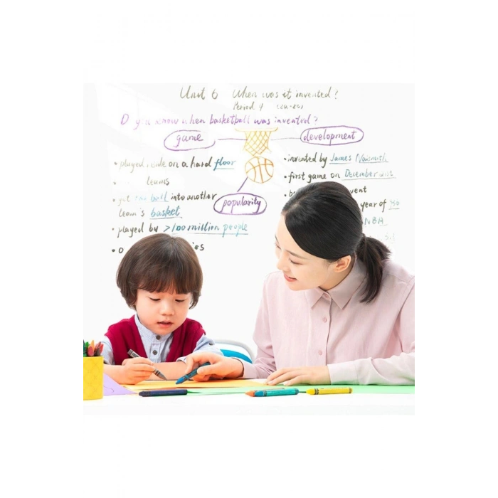 Silinebilir Kalemli Sticker Duvara Yapışabilen Yazı Tahtası 60x200 cm (5324)