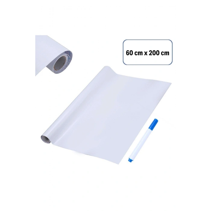 Silinebilir Kalemli Sticker Duvara Yapışabilen Yazı Tahtası 60x200 cm (5324)
