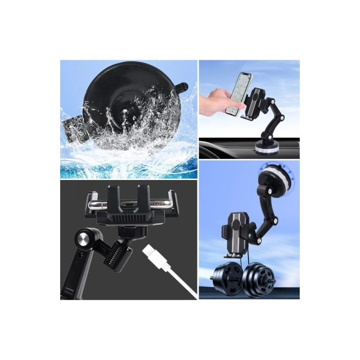 Jel Vantuzlu Cama Takılabilen Güçlü 360 Derece Dönebilen Ayarlanabilir Araç Içi Vantuzlu Telefon Tut
