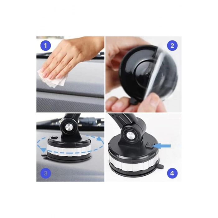 Jel Vantuzlu Cama Takılabilen Güçlü 360 Derece Dönebilen Ayarlanabilir Araç Içi Vantuzlu Telefon Tut