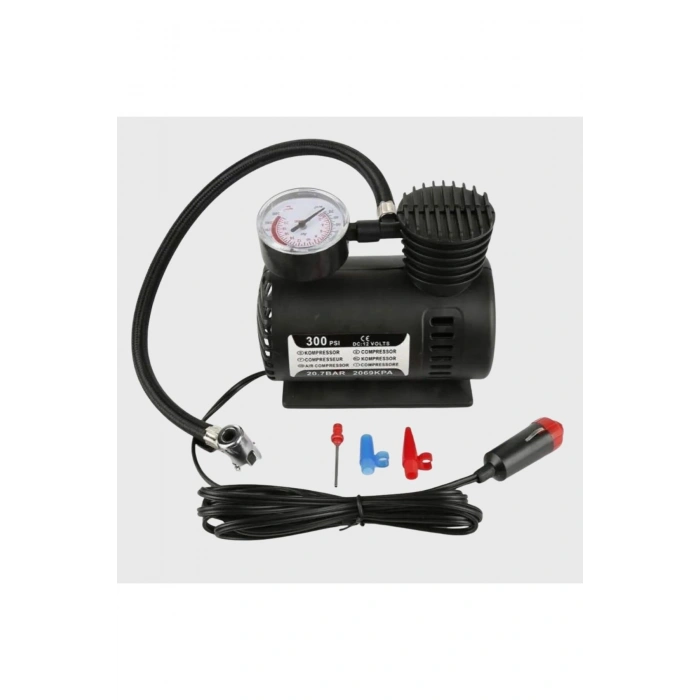 300 PSI Güçlü Taşınabilir Hava Kompresörü–Araba, Motosiklet, Bisiklet ve Top Şişirme İçin Çakmaklıkl