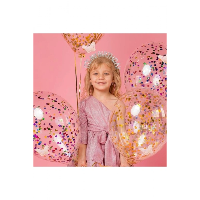 Kristal Taşlı Gümüş Renk İt's My Birthday Yazılı Doğum Günü Parti Tacı 14x16 cm (5324)