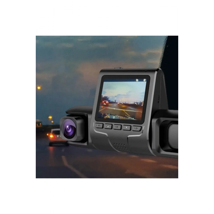 1080P Üçlü Lens Araba Dash Cam Dashcam Ön İç & Arka HD Araba DVR 120 ° Açı Döngü Kaydı Yerçe