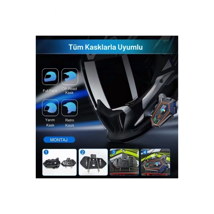 Y20 Motorsikletler İçin Kablosuz Bluetooth Kulaklıklı – Suya Dayanıklı, Uzun Ömürlü Batarya, Gürültü