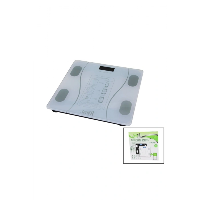 BLUETOOTH -VÜCUT ANALİZLİ DİJİTAL BASKÜL TERAZİ 180KG/50G YAĞ -SU -KAS ORAN -BMI -ODA ℃ TF-1075 (532