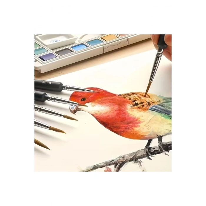 10 Adet Hobi ve Araba Rötüş Fırça Seti – İnce Detay Boyama, Model Yapımı ve Araç Çizik Giderme İçin