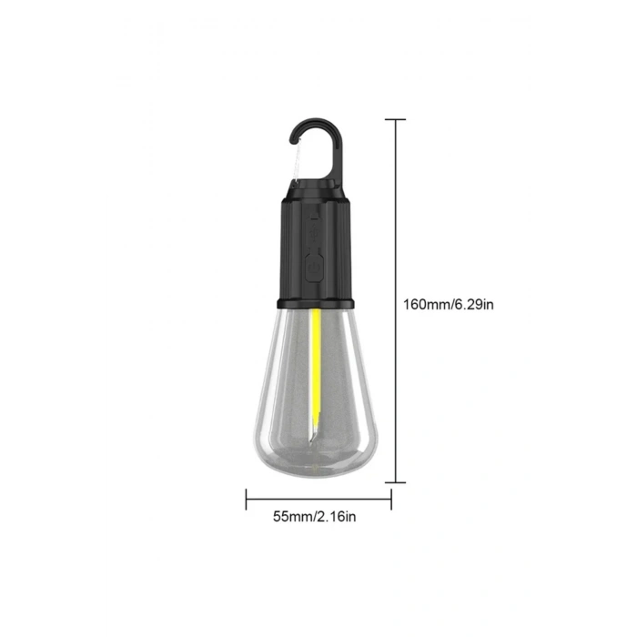 Rustik Taşınabilir Şarjlı Tasarruflu Ampul 10W Led Lamba Type-c Şarj Askılı Asma Aydınlatma T020 (53