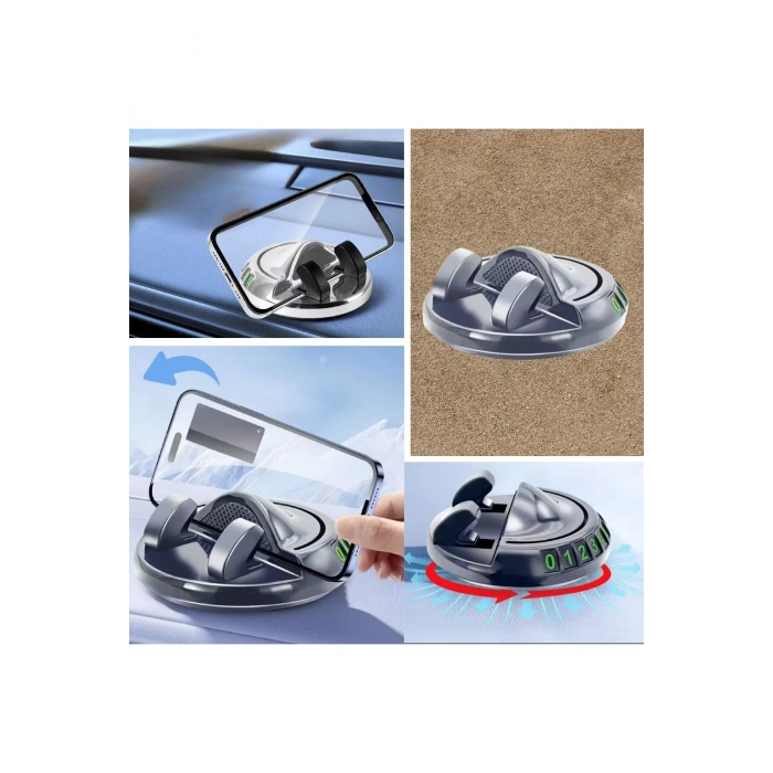 Numaratörlü Güçlü Yapışkanlı 360 Derece Dönebilen Su Geçirmez Araç İçi Telefon Tutucu Plastik Aparat