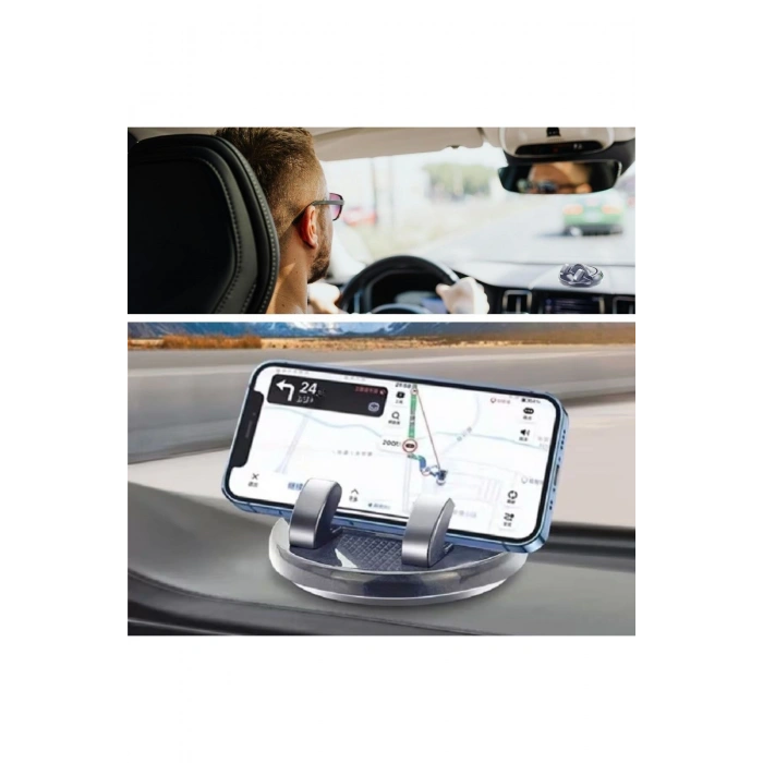 Numaratörlü Güçlü Yapışkanlı 360 Derece Dönebilen Su Geçirmez Araç İçi Telefon Tutucu Plastik Aparat