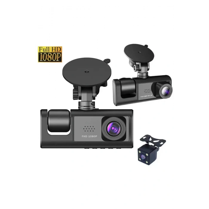 Araç Araba Kamerasi Black Box Traffic Recorder 3 Kameralı (5324)