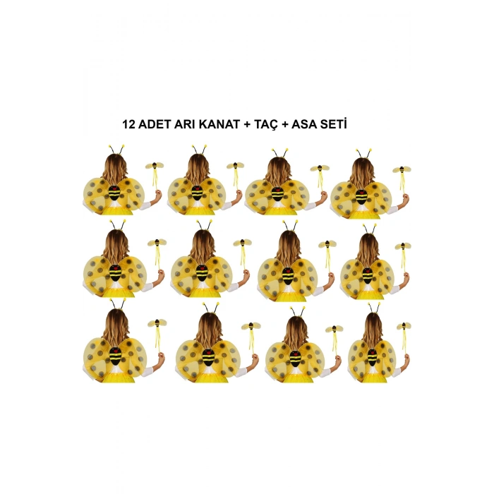 Okul Gösterileri için 12'li Arı Kanadı Seti - Etkinlik Kanatları (5324)