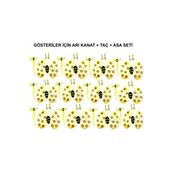 Okul Gösterileri için 12'li Arı Kanadı Seti - Etkinlik Kanatları (5324)