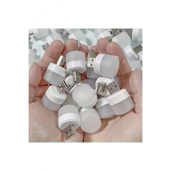 USB Mini Top LED 10’lu Aydınlatma Seti – Beyaz Renkli Gece Lambası, Enerji Tasarruflu Mikro LED Işık