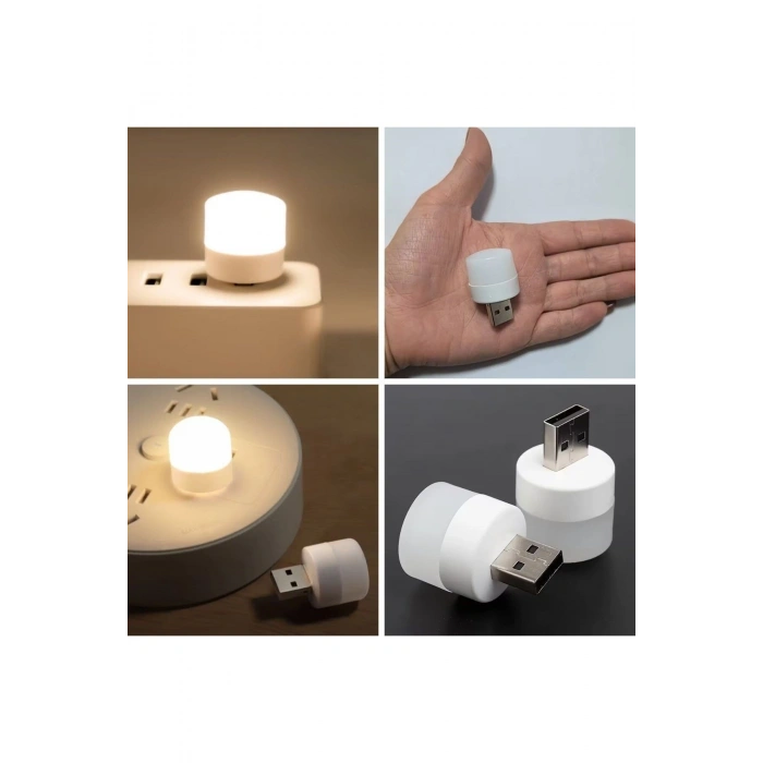 USB Mini Top LED 10’lu Aydınlatma Seti – Beyaz Renkli Gece Lambası, Enerji Tasarruflu Mikro LED Işık