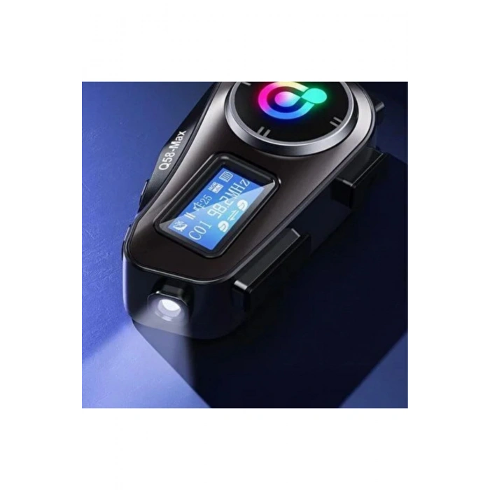 Q58 Motorsikletler İçin Fener Özellikli SD Kart Bölümlü LCD Ekranlı Kablosuz Bluetooth Kulaklıklı –