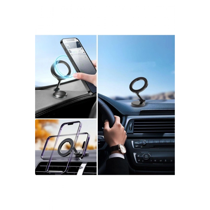 Tüm Telefonlarla Uyumlu Manyetik Araç Telefonu Tutacağı Katlanır 360 Derece Dönen Telefon Standı (53