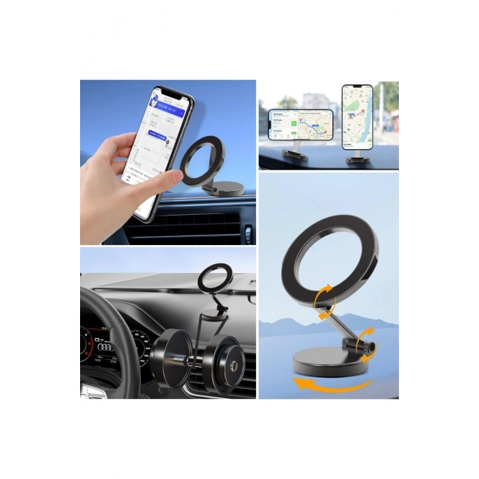 Tüm Telefonlarla Uyumlu Manyetik Araç Telefonu Tutacağı Katlanır 360 Derece Dönen Telefon Standı (53