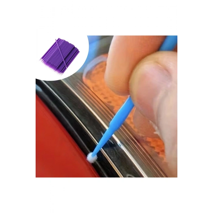 100’lü Mini Tek Kullanımlık Araba Rötüş Fırçası –İnce Uçlu Yumuşak Kıllı Boya Uygulayıcı, Otomotiv D